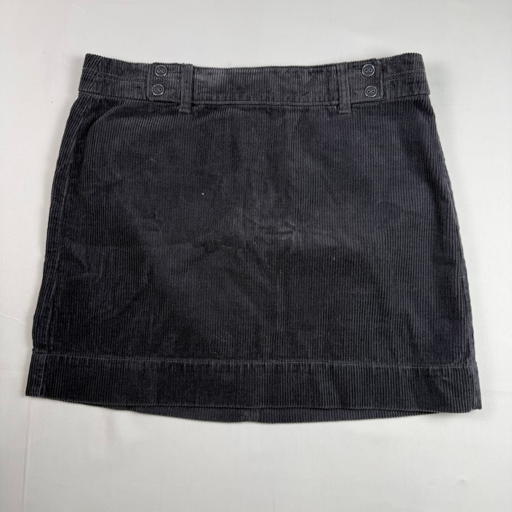 Ann Taylor LOFT Womens 8 Gray Corduroy Skirt Back Zip Cotton Ribbed